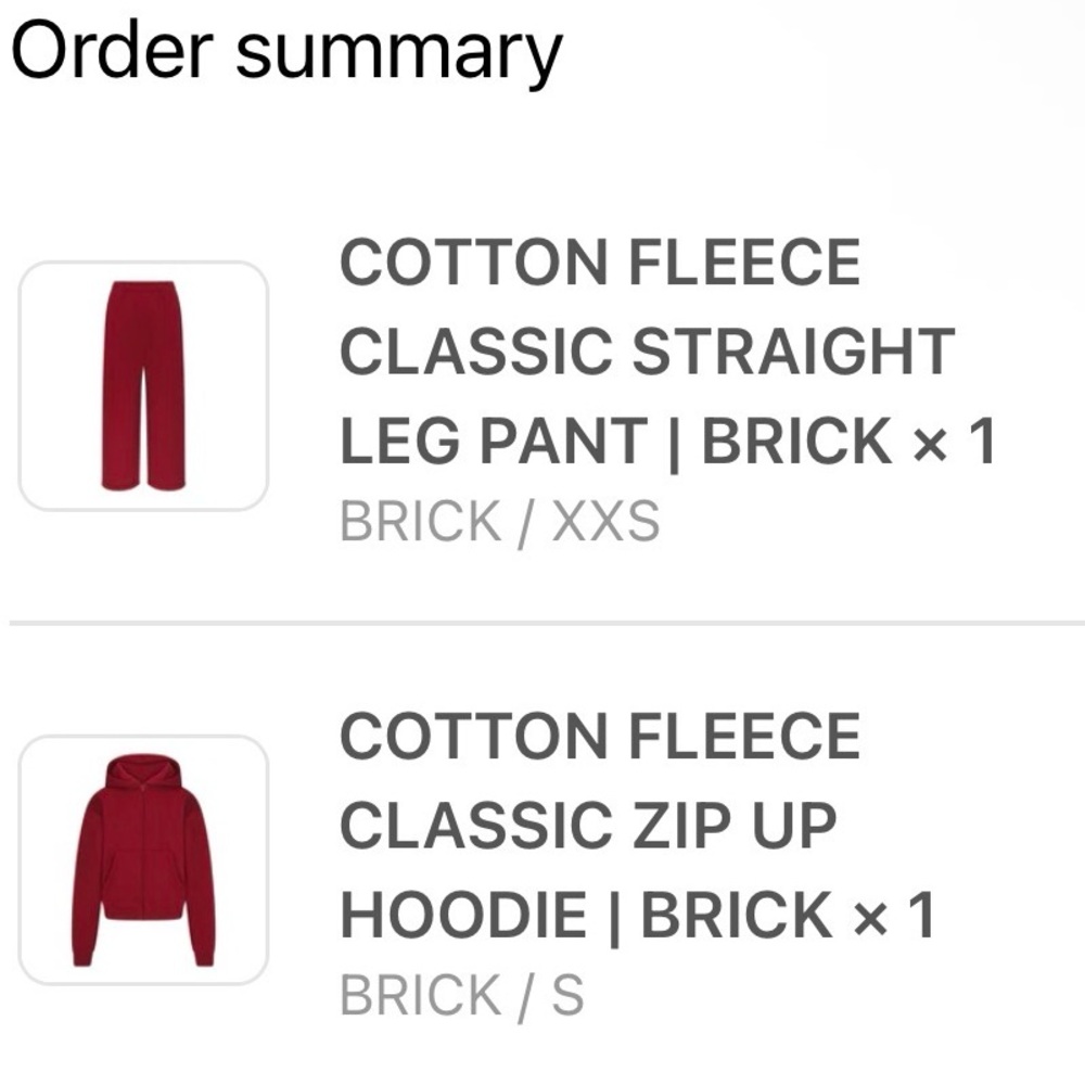 SKIMS Cotton Fleece Straight Leg Pant in Brick - Picture 4 of 4